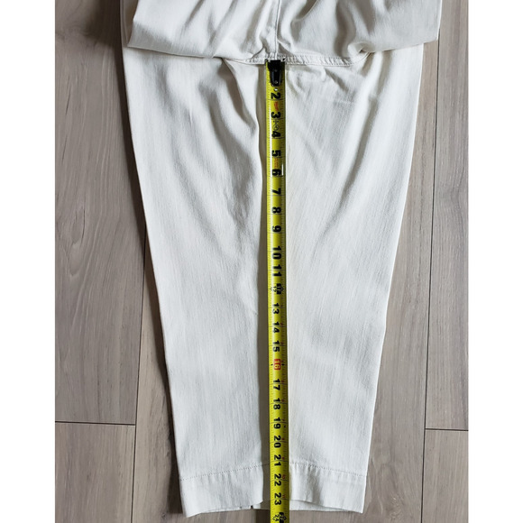 VTG Eddie Bauer Jeans Womens 20 Beige Relaxed Wedgie Mom Capri Western USA 34x26 - Picture 6 of 7